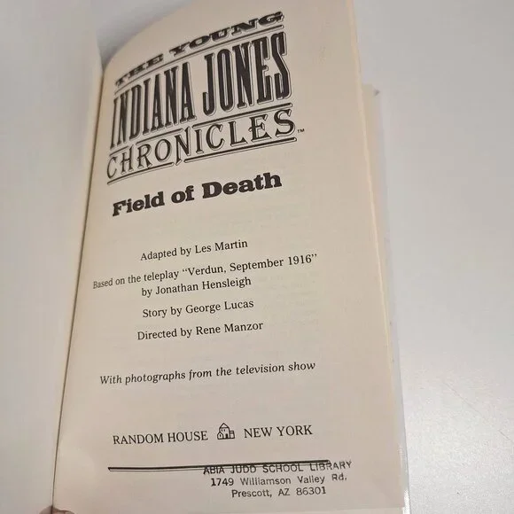 The Young Indiana Jones Chronicles Book Field Of Death Les Martin Library - Picture 2 of 9